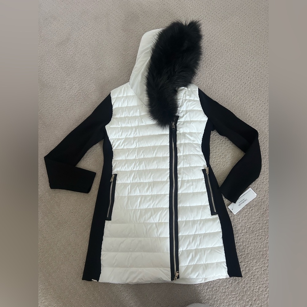 Calvin Klein Black and White Puffer Coat